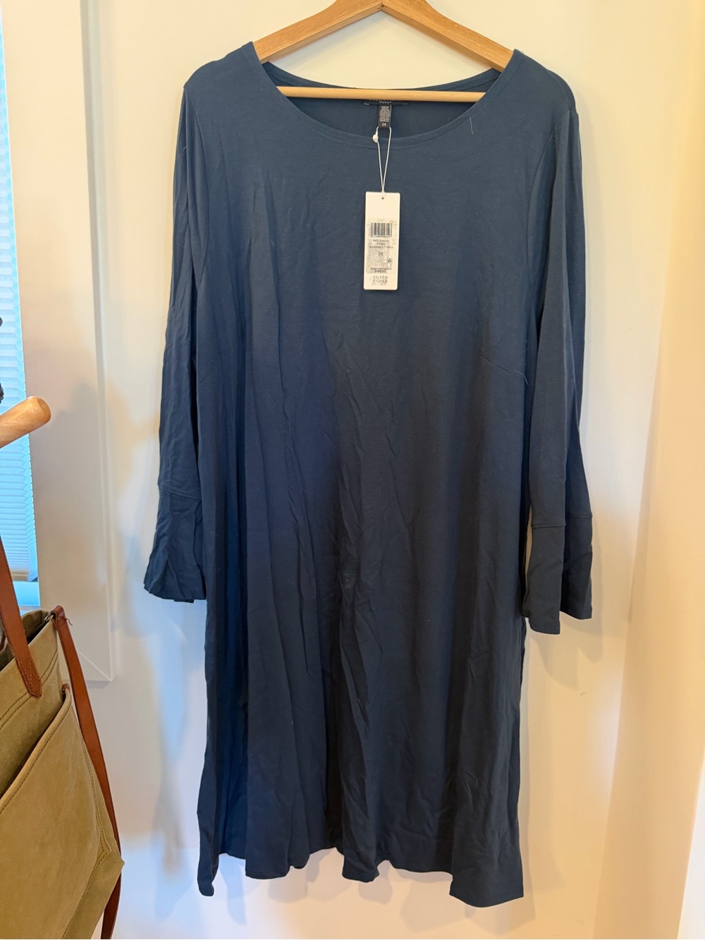 Eileen Fisher Navy Long Sleeve Swing Dress